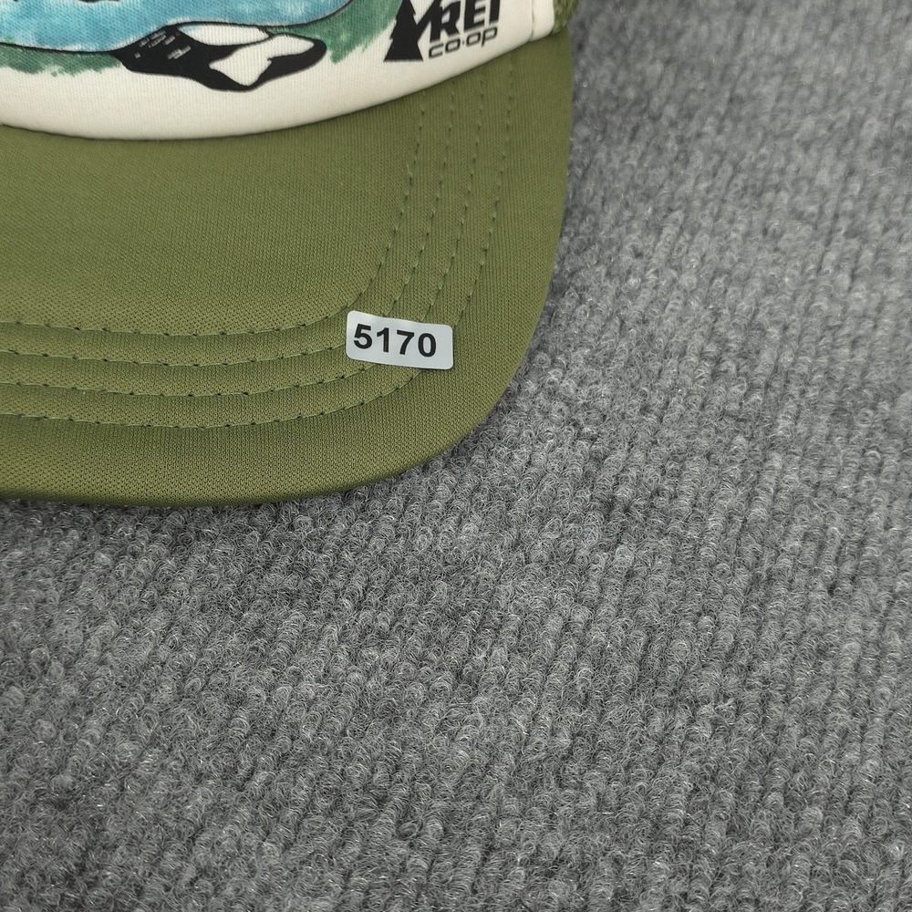 REI Co-op Hat Cap Snap Back Adjustable Green Mesh‎ Trucker Fishing Lake Art Mens - Picture 10 of 10